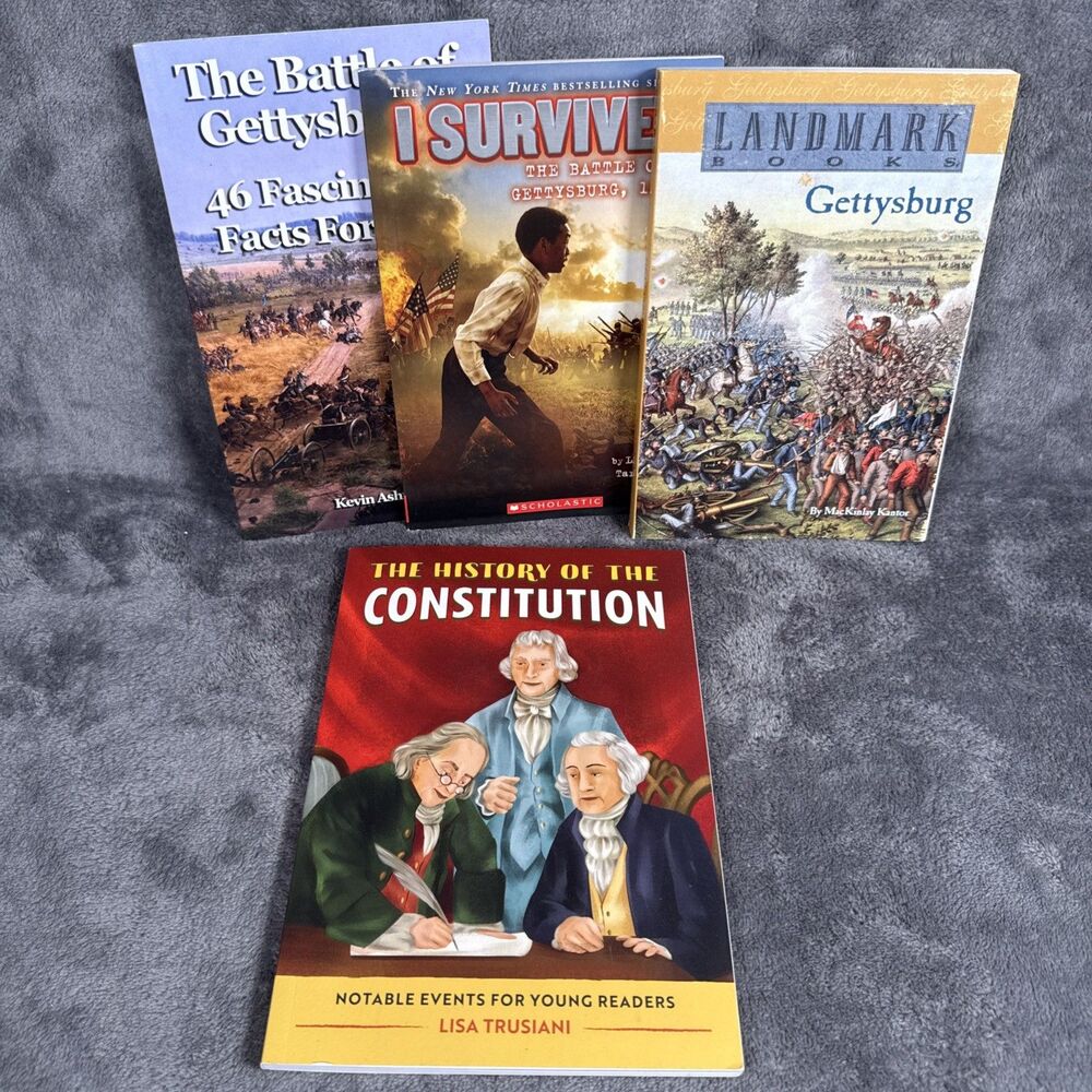 Battle of Gettysburg for Kids Books Homeschool Constitution US History Lot Of 4